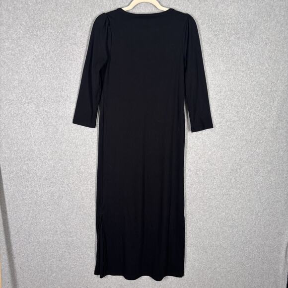 The Nines Hatch Maternity Dress Medium Midi Ribbed Slits Minimal Quiet Basic - Picture 10 of 12